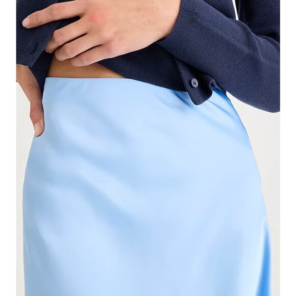 NWT J. Crew Gwyneth Slip Skirt In Placid Sky Blue Size XS - Picture 2 of 7